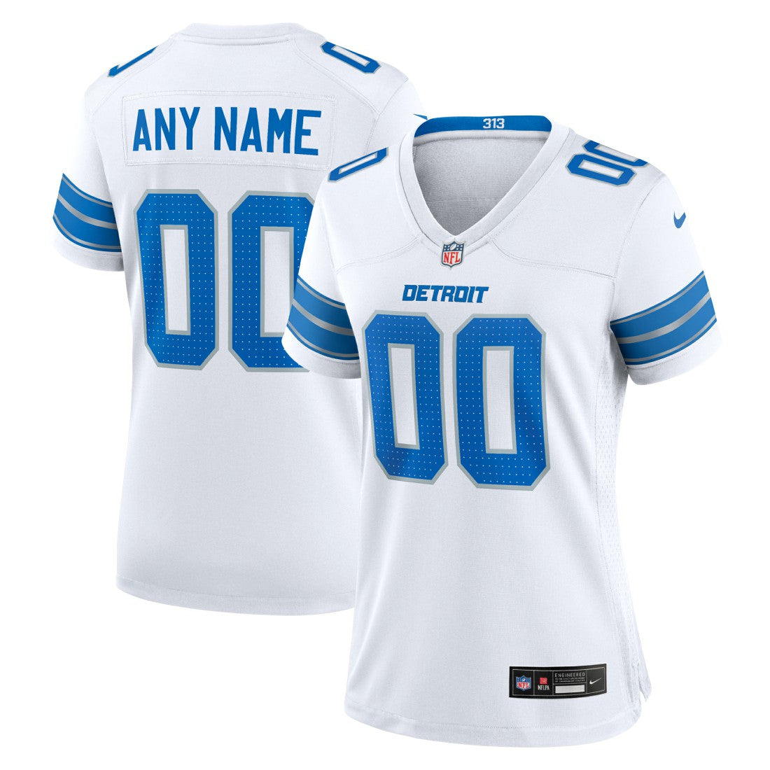 Detroit Lions Women's Custom Game Jersey - White | NFL Jerseys