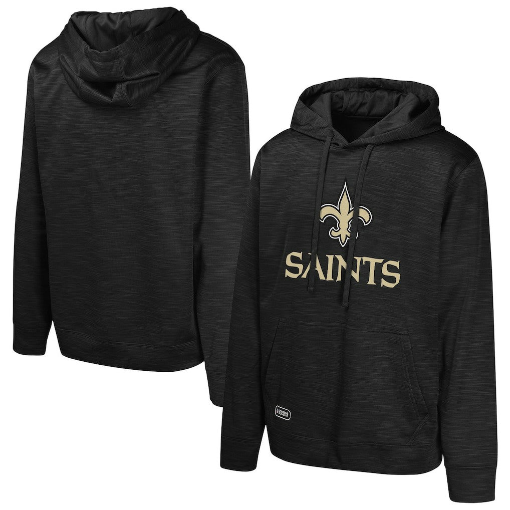 New Orleans Saints Streak Fleece Pullover Hoodie Black - NFL