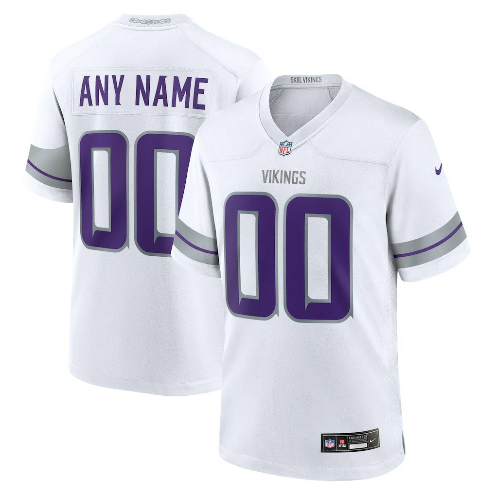 Minnesota Vikings Alternate Custom Game Jersey White - Nike