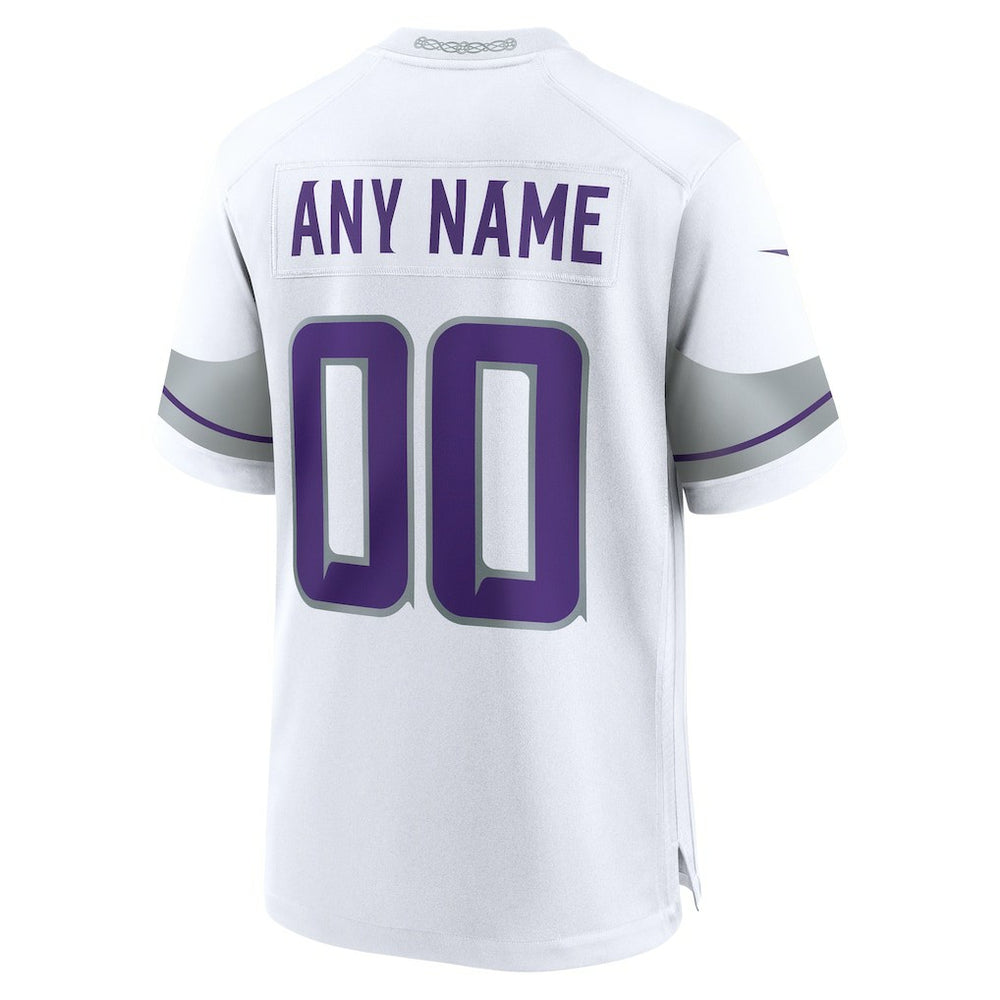 Minnesota Vikings Alternate Custom Game Jersey White - Nike