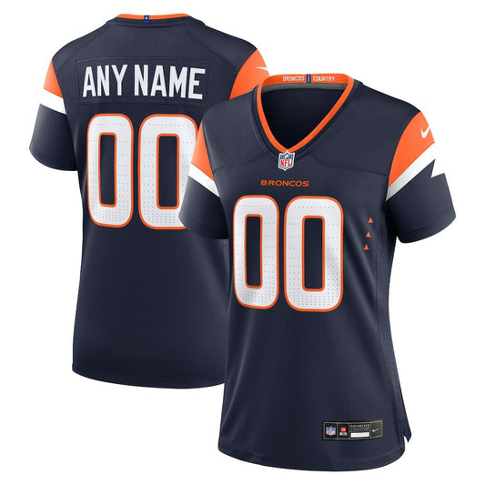 Denver Broncos Women's Alternate Mile High Collection Custom Game Jersey - Navy | NFL Jerseys