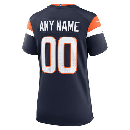 Denver Broncos Women's Alternate Mile High Collection Custom Game Jersey - Navy | NFL Jerseys