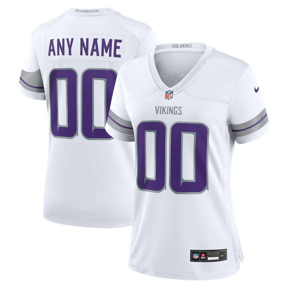 Minnesota Vikings Women's Alternate Custom Game Jersey White - Nike