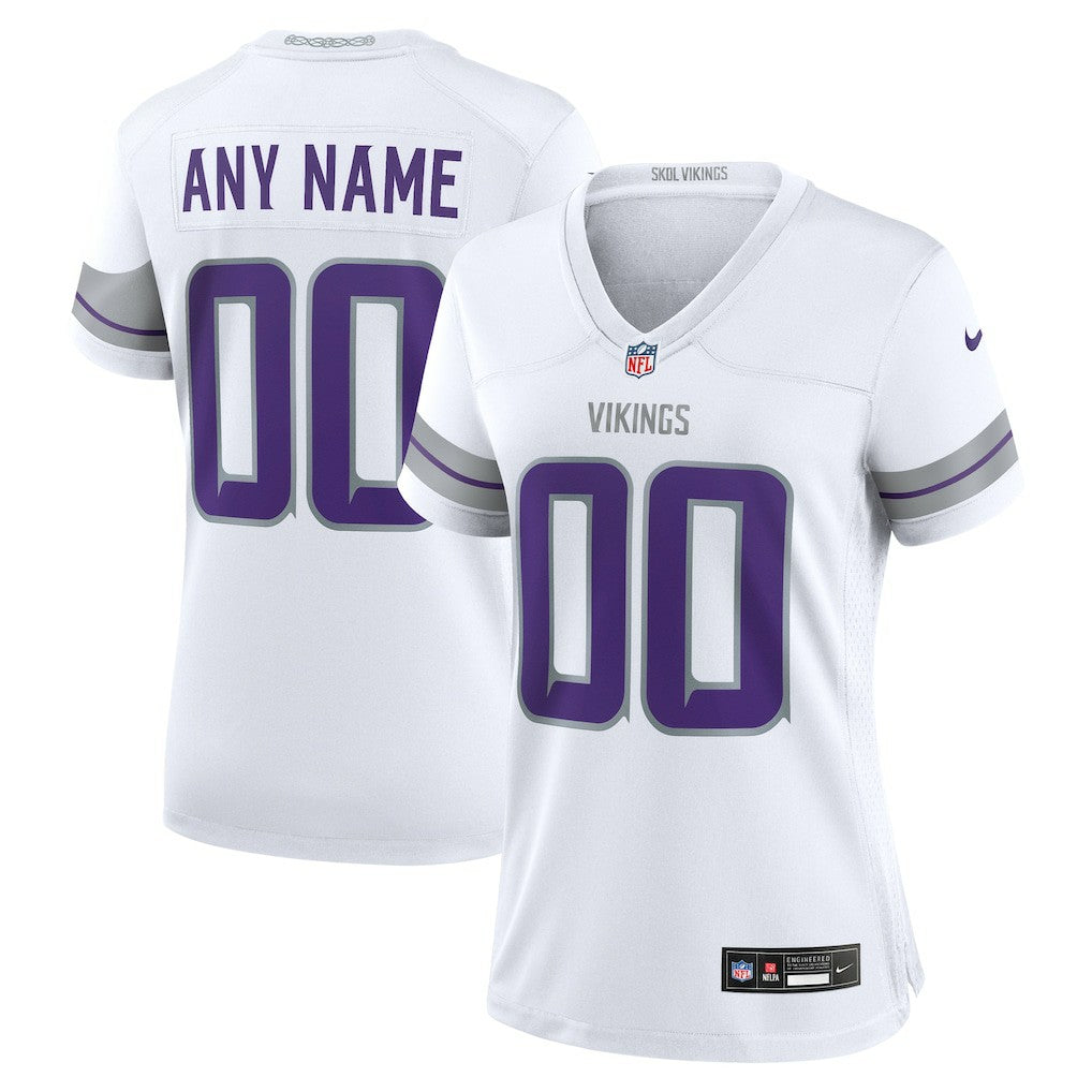 Minnesota Vikings Women's Alternate Custom Game Jersey White - Nike