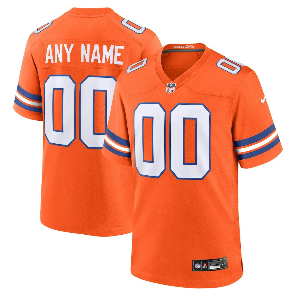 Denver Broncos Mile High Collection 1977 Throwback Custom Game Jersey - Orange | NFL Jerseys