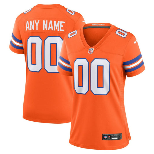 Denver Broncos Women's Mile High Collection 1977 Throwback Custom Game Jersey - Orange | NFL Jerseys