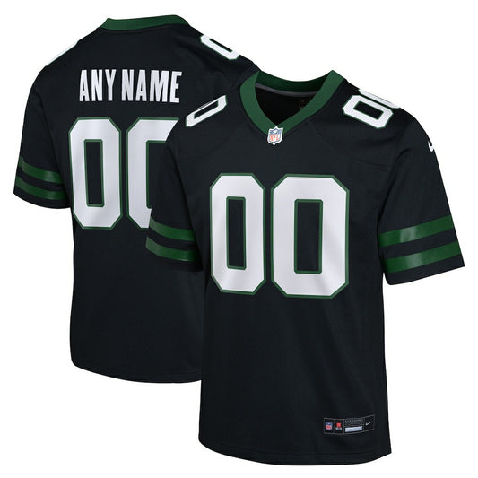 New York Jets Youth Alternate Custom Game Jersey - Black | NFL Jerseys