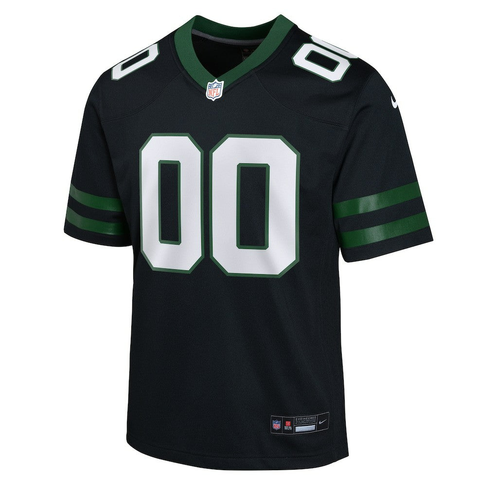 New York Jets Youth Alternate Custom Game Jersey Black - Nike