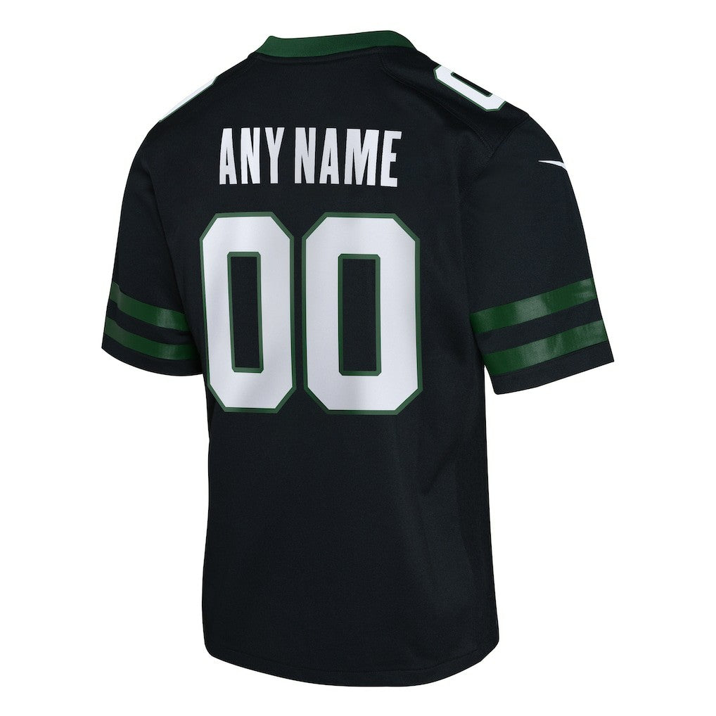 New York Jets Youth Alternate Custom Game Jersey Black - Nike