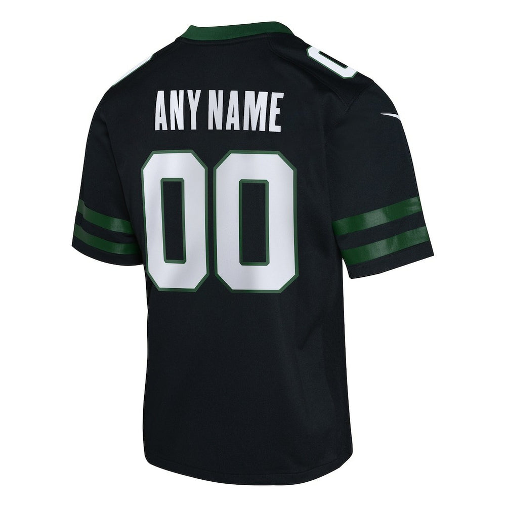 New York Jets Youth Alternate Custom Game Jersey Black - Nike