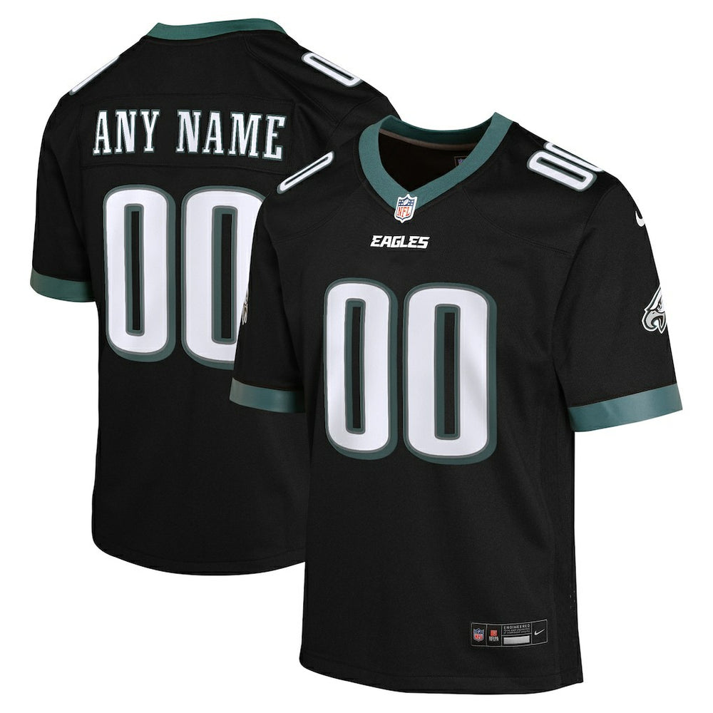 Philadelphia Eagles Youth Alternate Custom Game Jersey Black - Nike