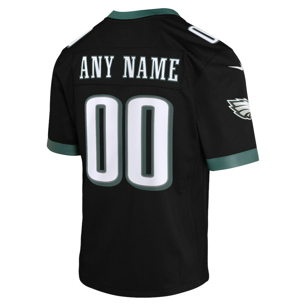 Philadelphia Eagles Youth Alternate Custom Game Jersey Black - Nike