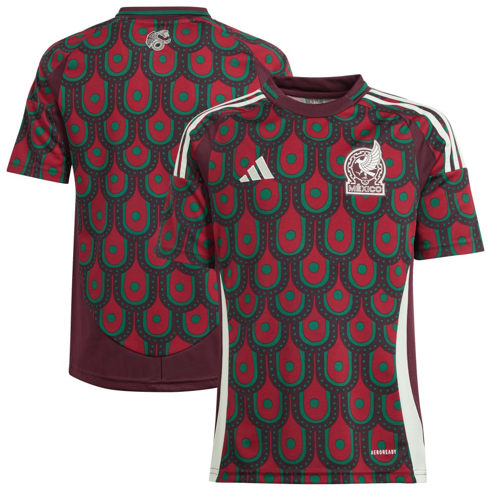Adidas Mexico National Team Youth 2024 Home Replica Jerseys - Burgundy