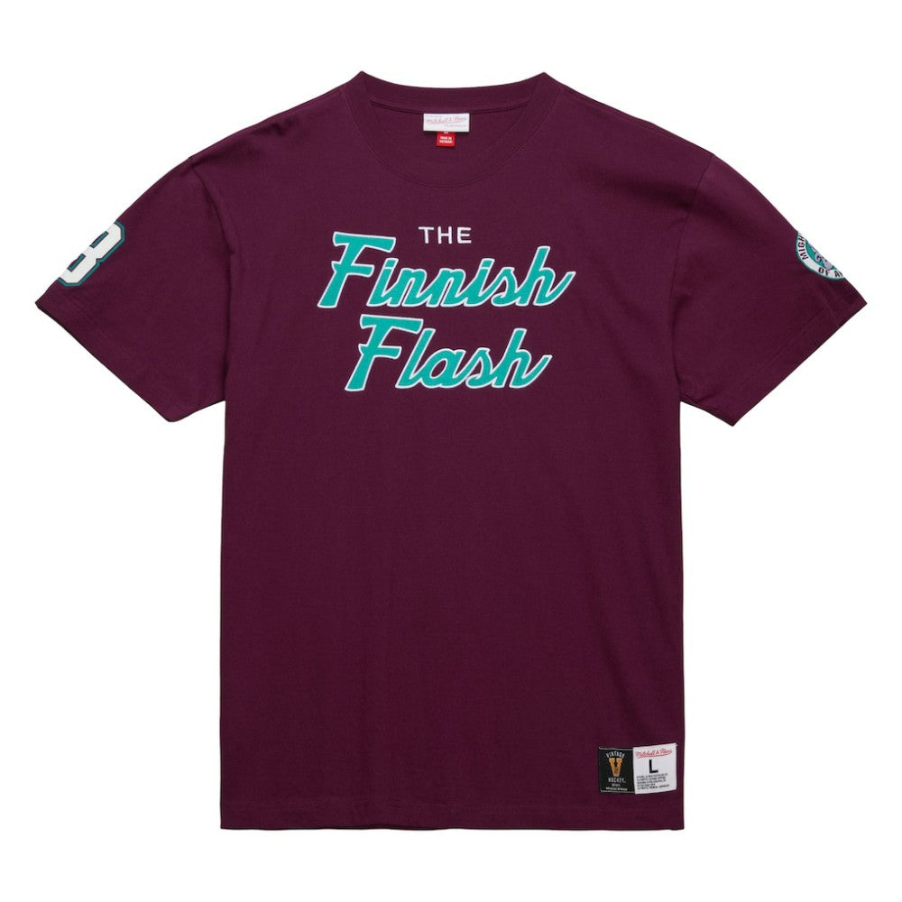 Teemu Selanne Anaheim Ducks - Mitchell & Ness Premium Nickname Vintage Logo T-Shirt Purple