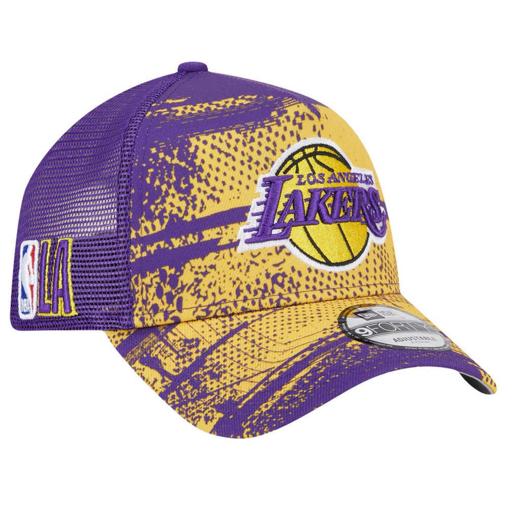 New Era - Los Angeles Lakers Tip Off A-Frame Trucker 9FORTY Adjustable Hat - Purple/Gold