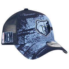 New Era - Memphis Grizzlies Tip Off A-Frame Trucker 9FORTY Adjustable Hat - Navy/Light Blue