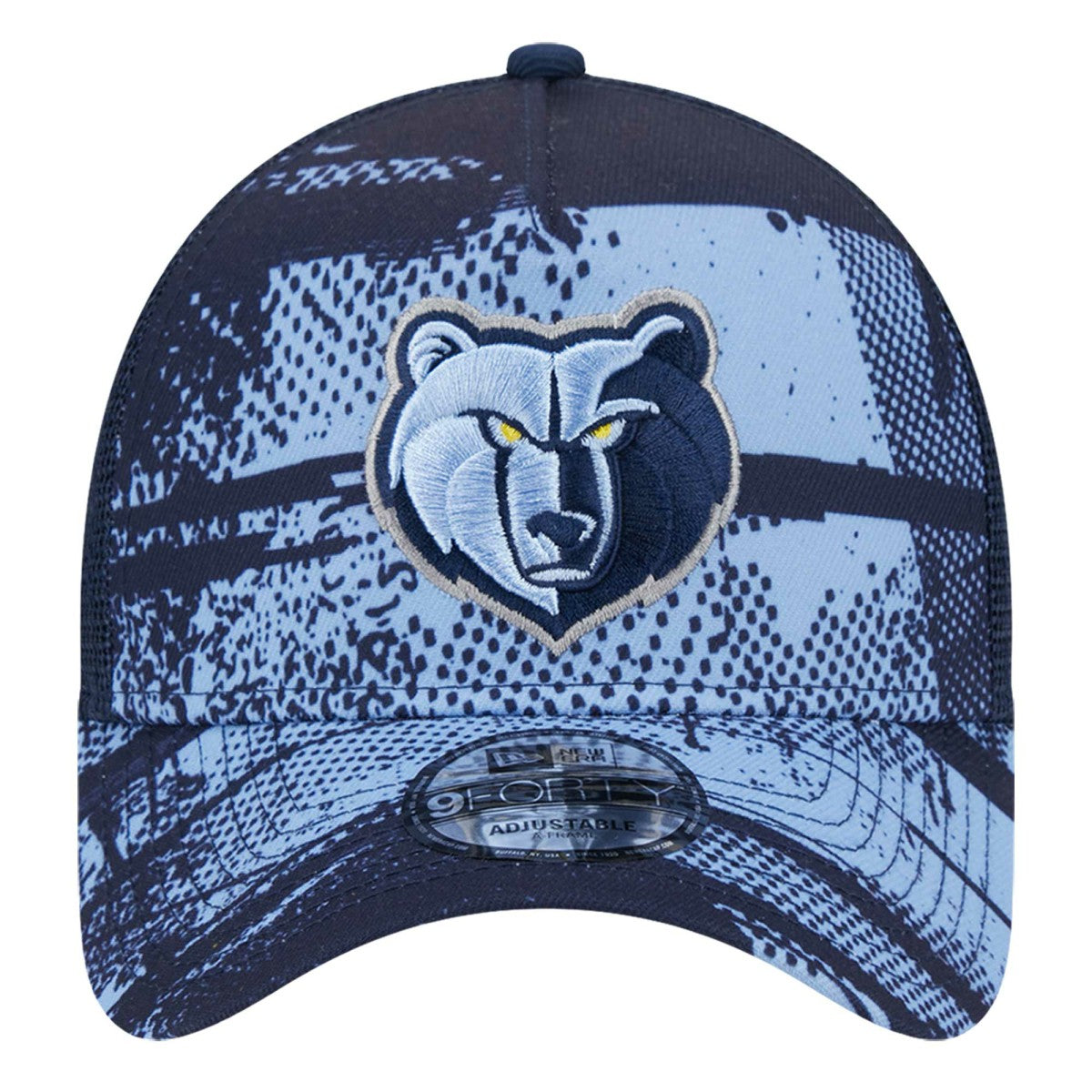 New Era - Memphis Grizzlies Tip Off A-Frame Trucker 9FORTY Adjustable Hat - Navy/Light Blue