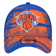 New Era - New York Knicks Tip Off A-Frame Trucker 9FORTY Adjustable Hat - Blue/Orange