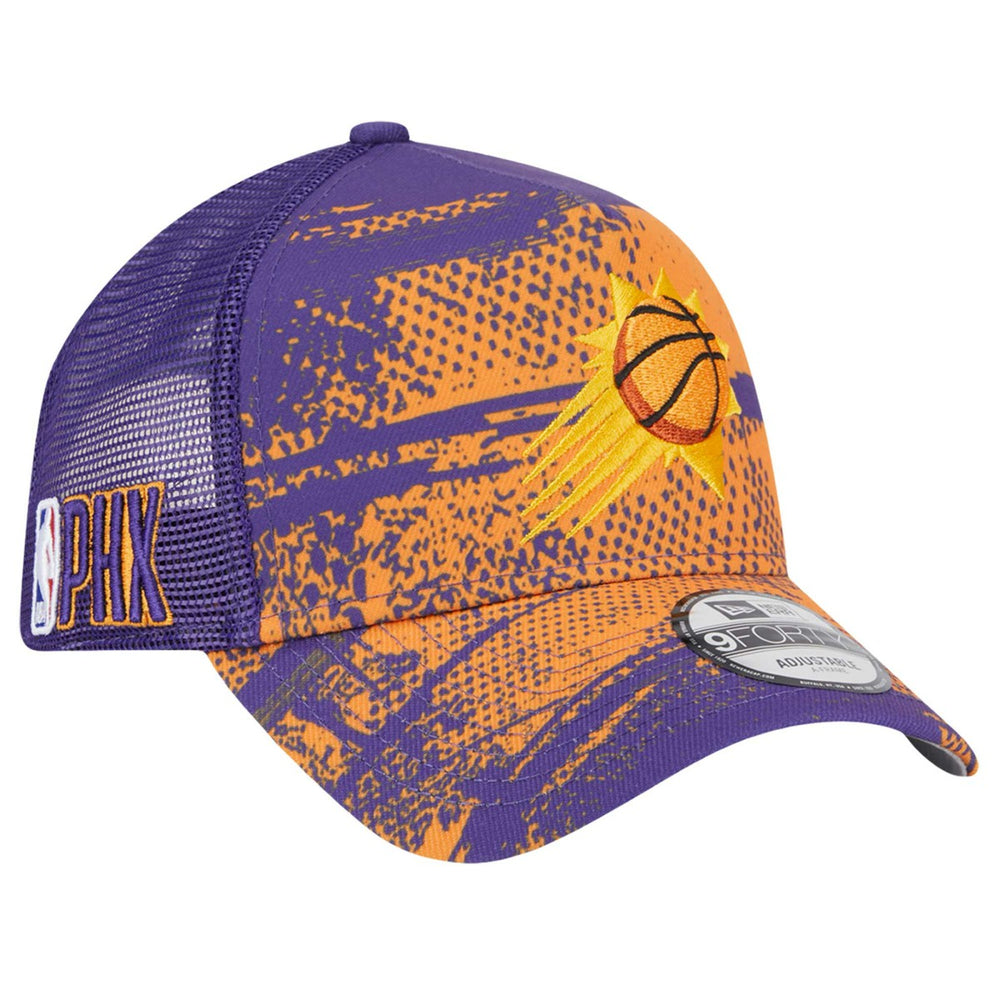 New Era - Phoenix Suns Tip Off A-Frame Trucker 9FORTY Adjustable Hat - Purple/Orange