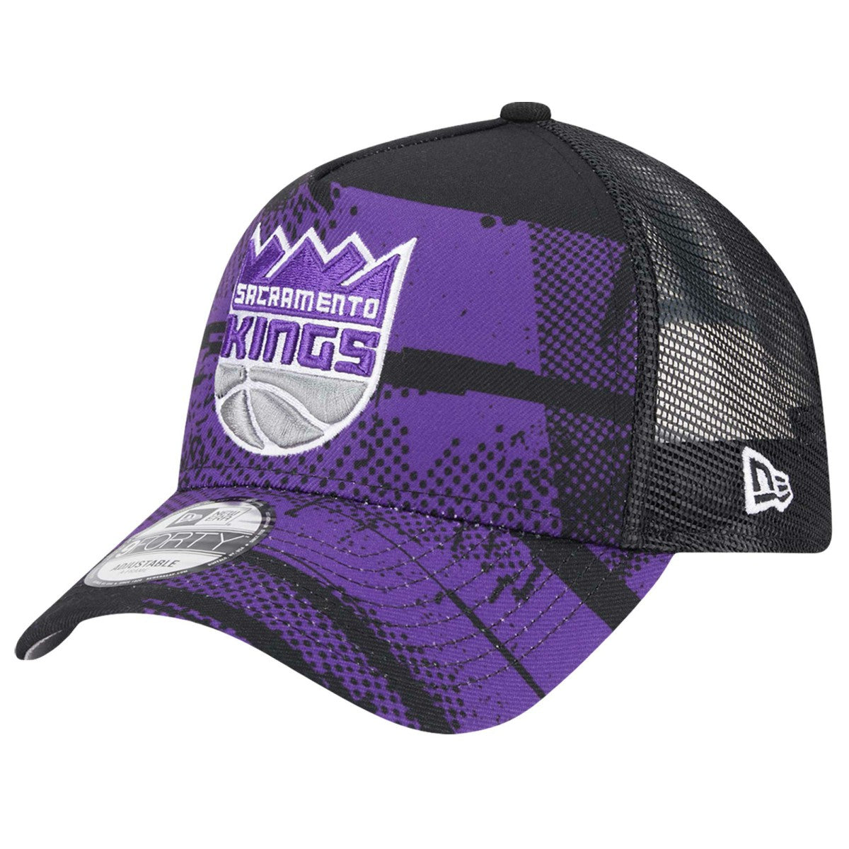 New Era - Sacramento Kings Tip Off A-Frame Trucker 9FORTY Adjustable Hat - Black/Purple