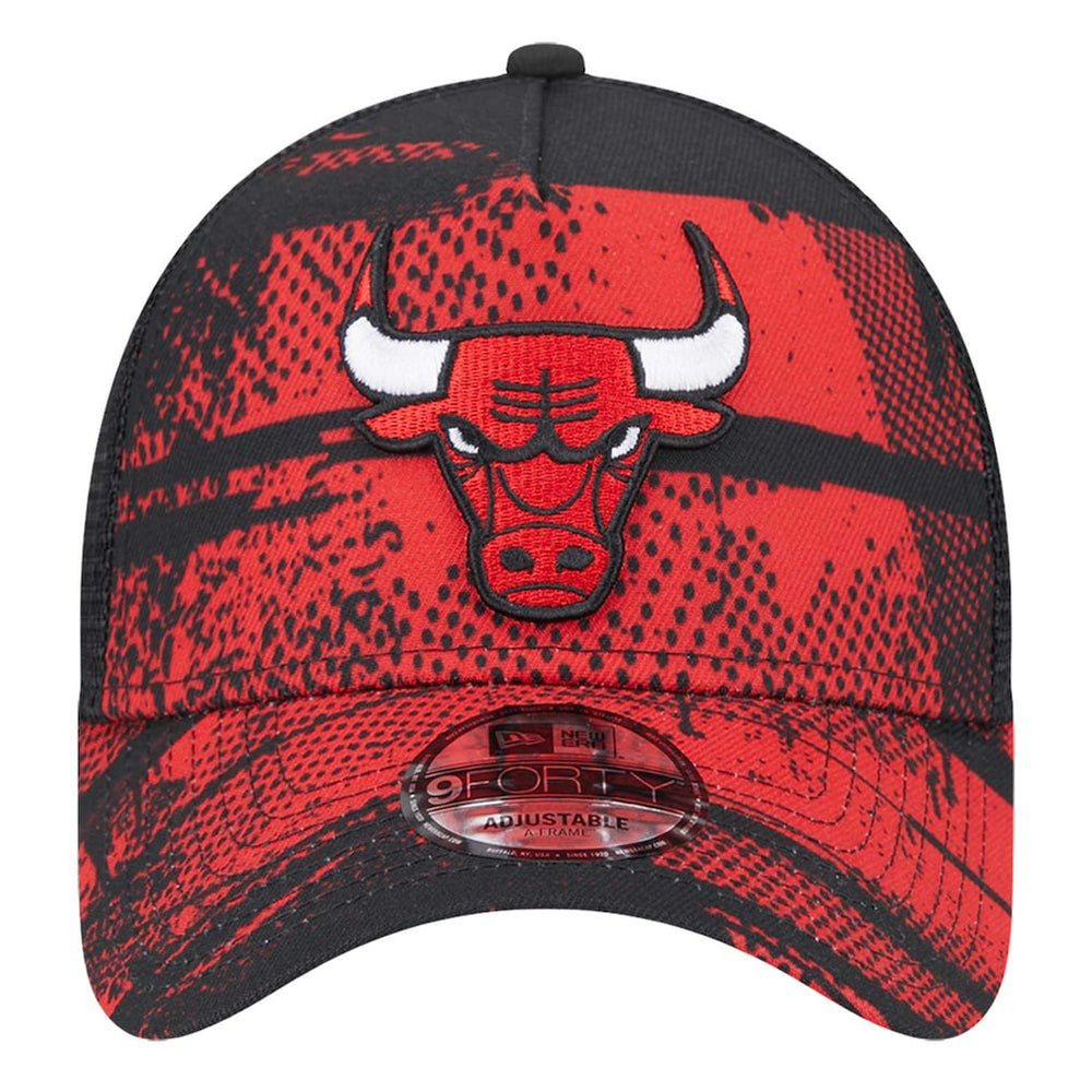 New Era - Chicago Bulls Tip Off A-Frame Trucker 9FORTY Adjustable Hat - Black/Red