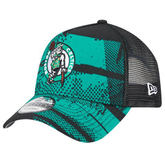New Era - Boston Celtics Tip Off A-Frame Trucker 9FORTY Adjustable Hat - Black/Kelly Green