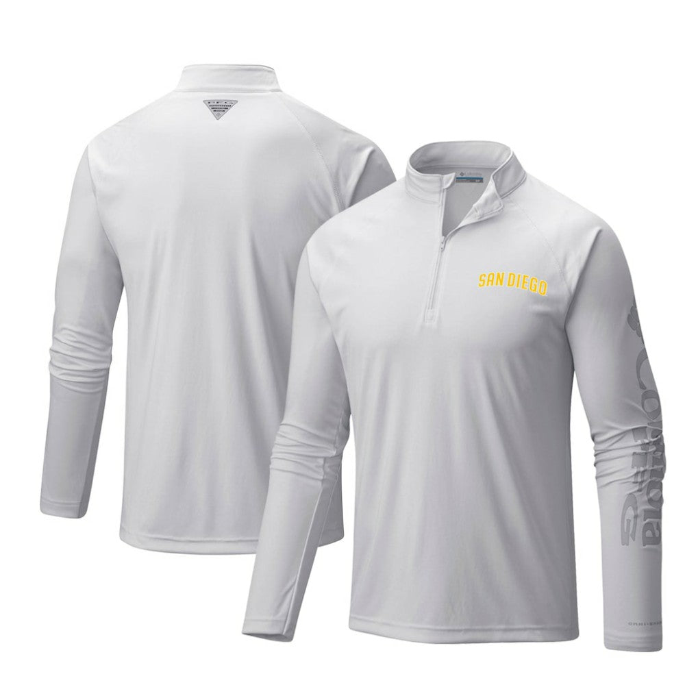 San Diego Padres Columbia Terminal Tackle Omni-Shade Raglan Quarter-Zip Pullover Top Online
