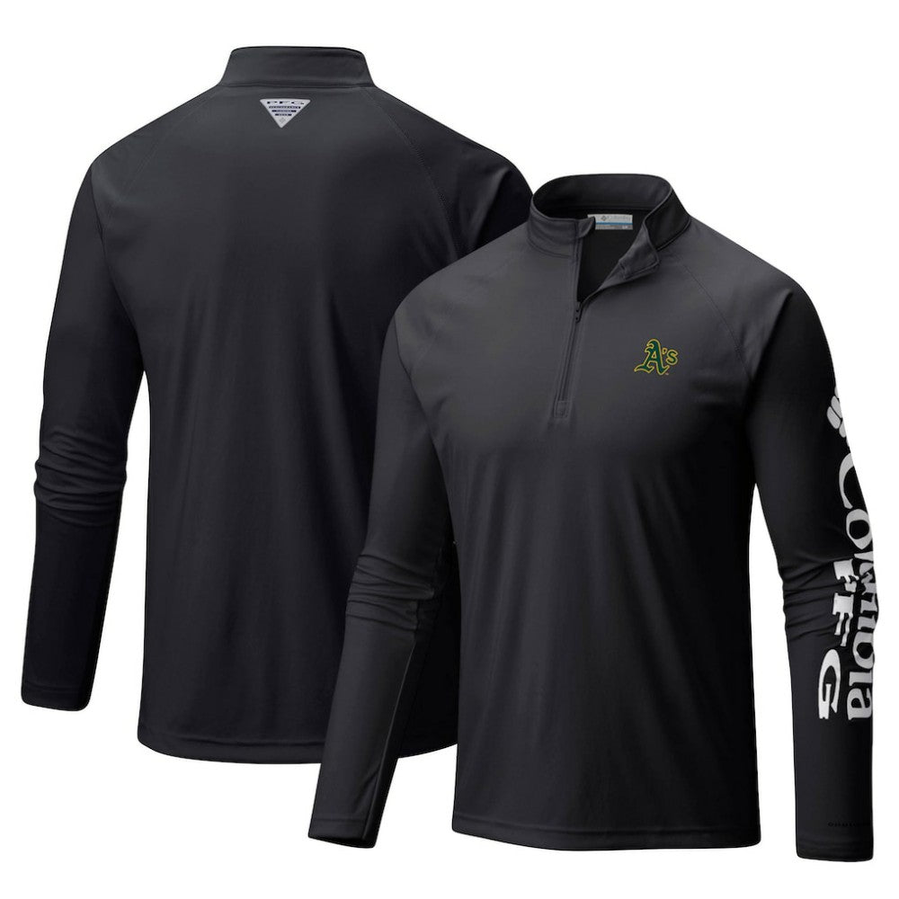 Athletics Columbia Terminal Tackle Omni-Shade Raglan Quarter-Zip Pullover Top On Sale
