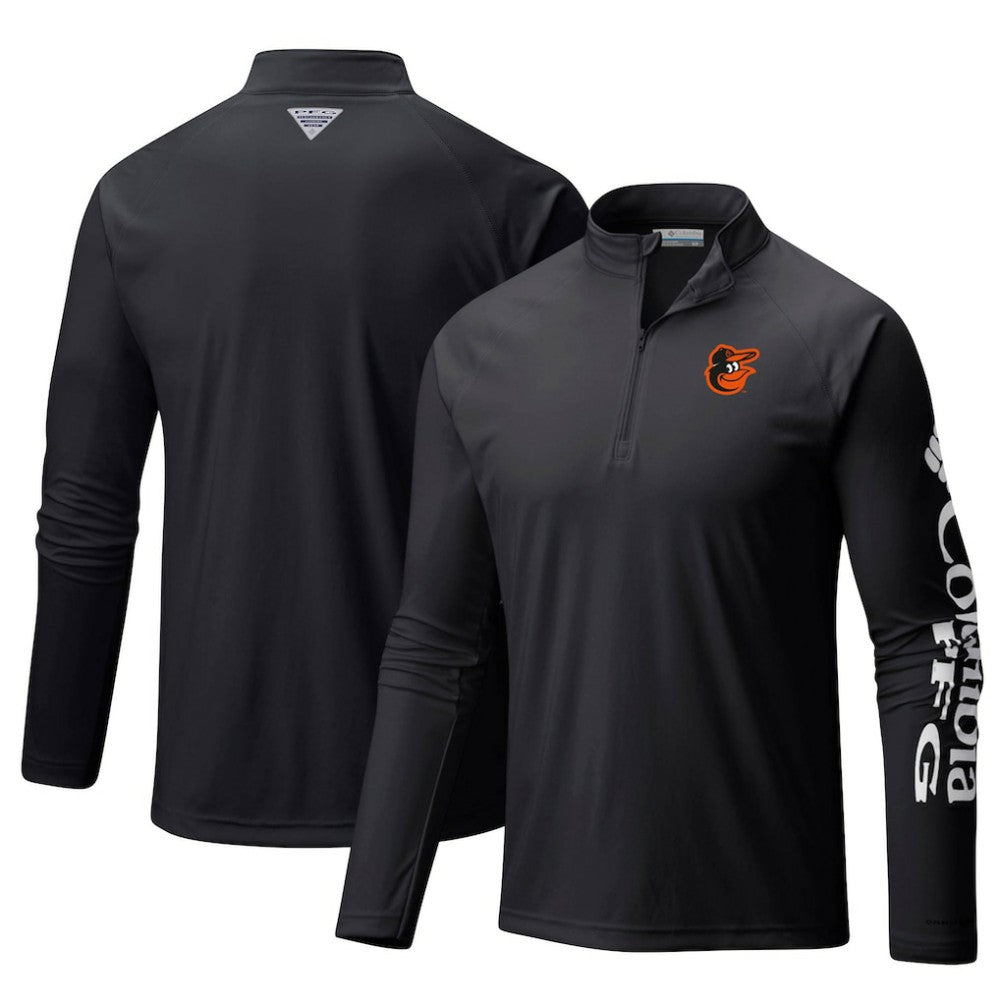 Baltimore Orioles Columbia Terminal Tackle Omni-Shade Raglan Quarter-Zip Pullover Top Lifestyle
