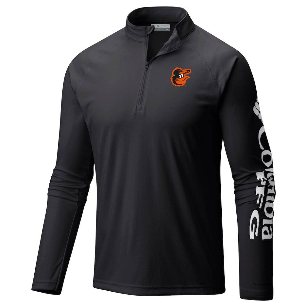 Baltimore Orioles Columbia Terminal Tackle Omni-Shade Raglan Quarter-Zip Pullover Top Lifestyle