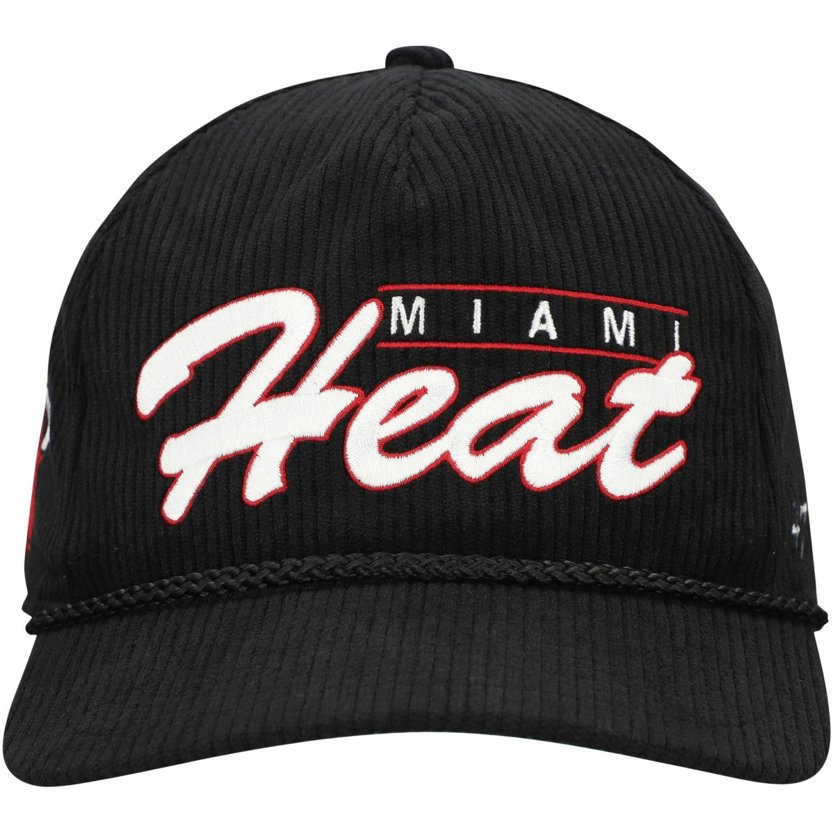 47 brand - Miami Heat '47 Double Header Sidepatch Cord Hitch Adjustable Hat - Black