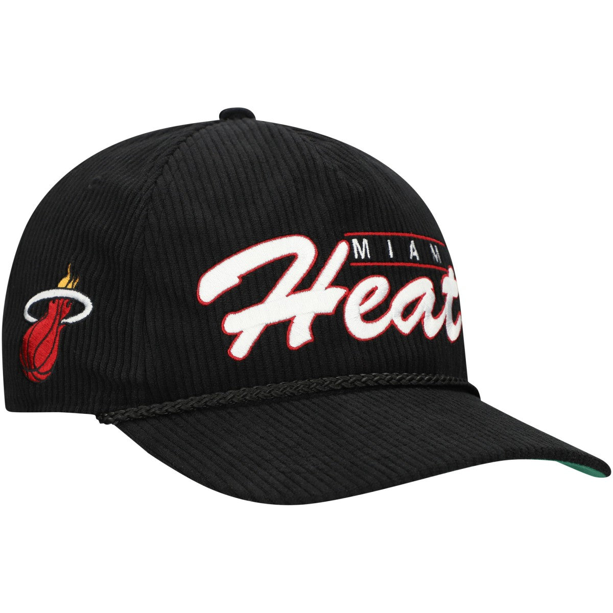 47 brand - Miami Heat '47 Double Header Sidepatch Cord Hitch Adjustable Hat - Black