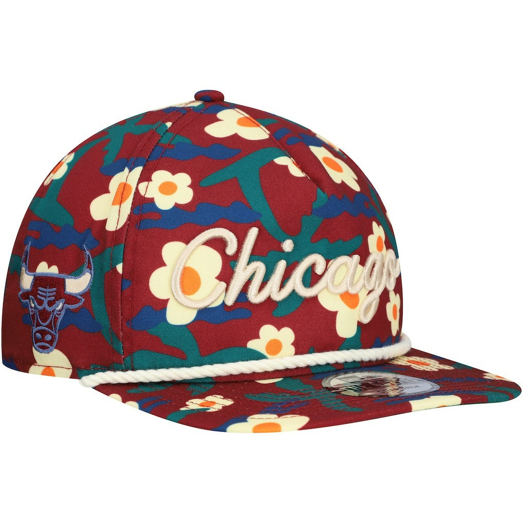 New Era - Chicago Bulls Vacation Floral Golfer Snapback Hat - Crimson