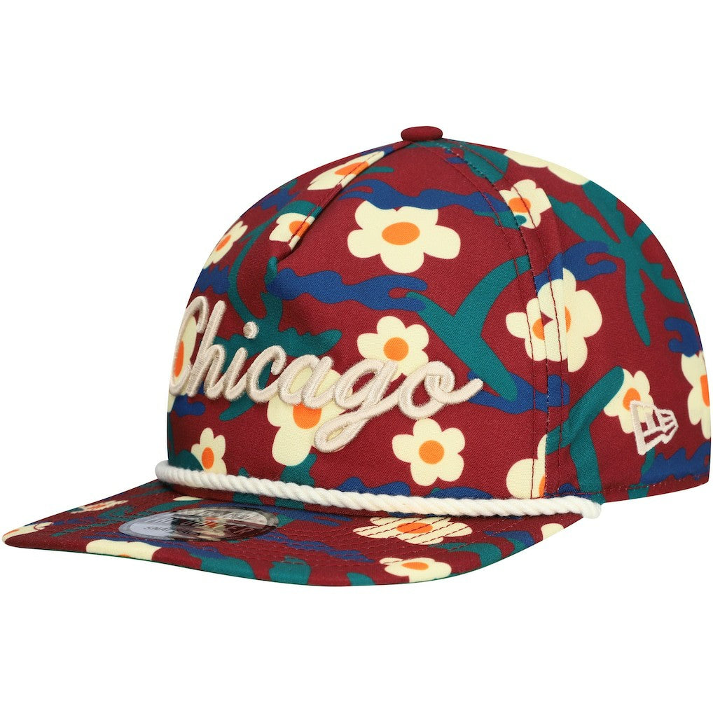 New Era - Chicago Bulls Vacation Floral Golfer Snapback Hat - Crimson