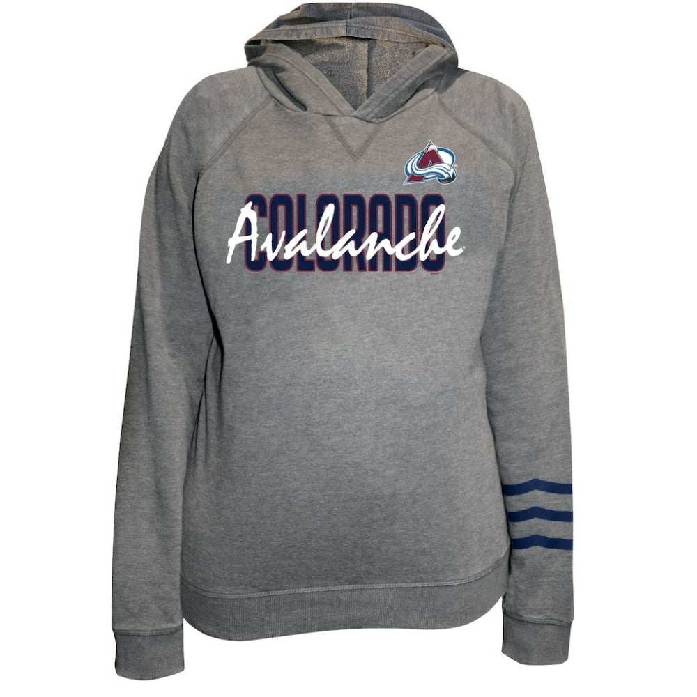 Colorado Avalanche - Fanatics Women's Plus Size Lightweight Fleece Raglan Pullover Hoodie Heather Gray