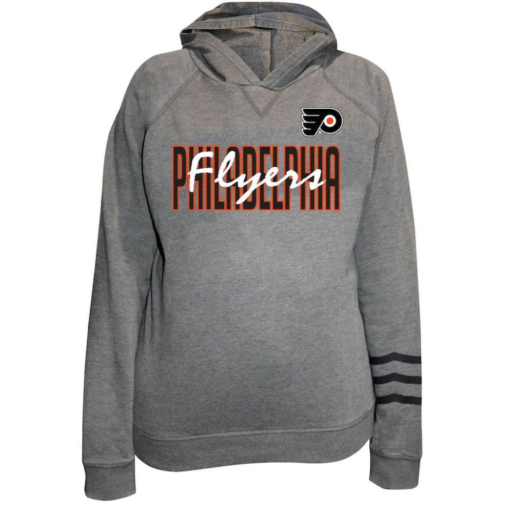 Philadelphia Flyers - Fanatics Women's Plus Size Lightweight Fleece Raglan Pullover Hoodie Heather Gray