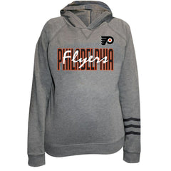 Philadelphia Flyers - Fanatics Women's Plus Size Lightweight Fleece Raglan Pullover Hoodie Heather Gray
