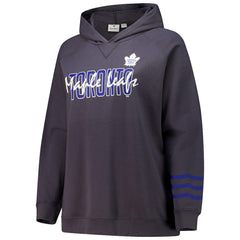 Toronto Maple Leafs - Fanatics Women's Plus Size Lightweight Fleece Raglan Pullover Hoodie Charcoal