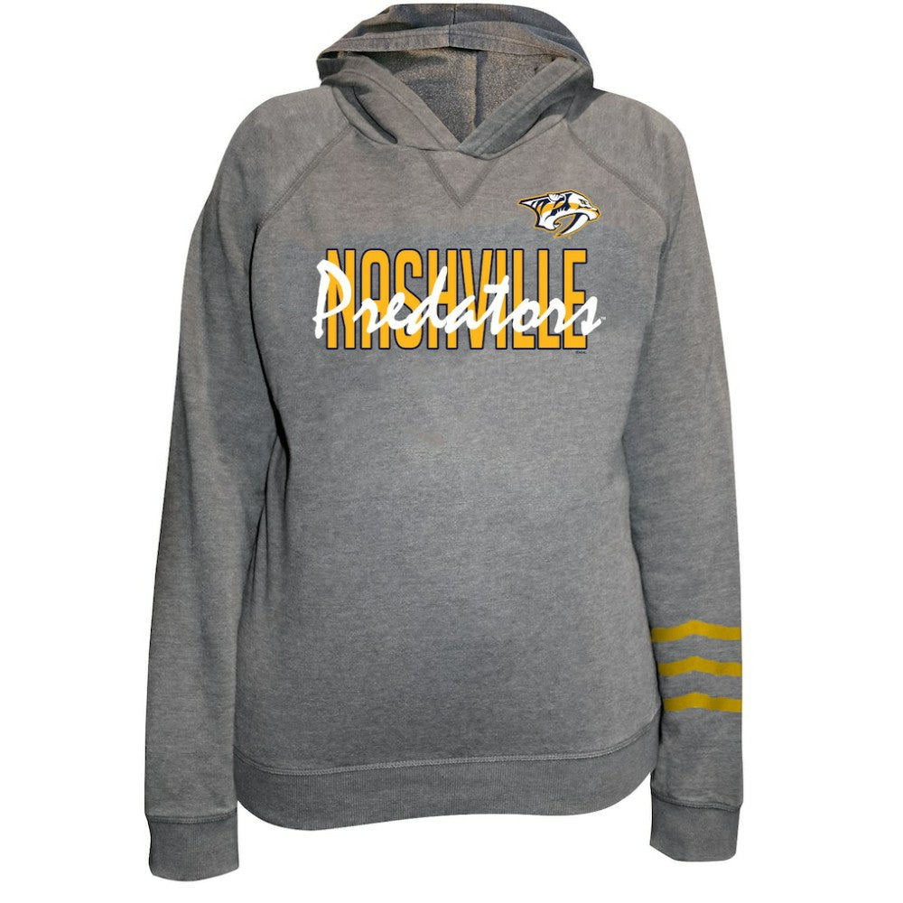 Nashville Predators - Fanatics Women's Plus Size Lightweight Fleece Raglan Pullover Hoodie Heather Gray