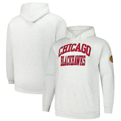 Chicago Blackhawks Fanatics Big & Tall Fleece Pullover Hoodie Heather Gray