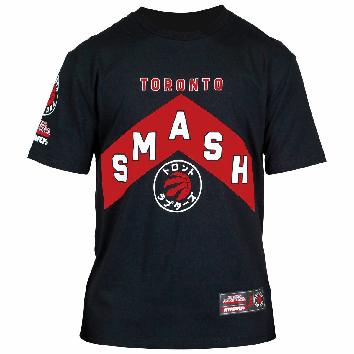 NBA - Toronto Raptors Hyperfly Unisex NBA x My Hero Academia All Might Smash T-Shirt - Black