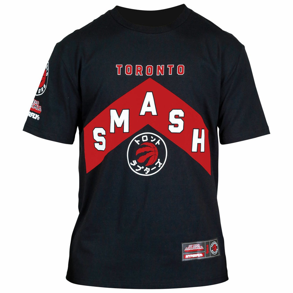 NBA - Toronto Raptors Hyperfly Unisex NBA x My Hero Academia All Might Smash T-Shirt - Black