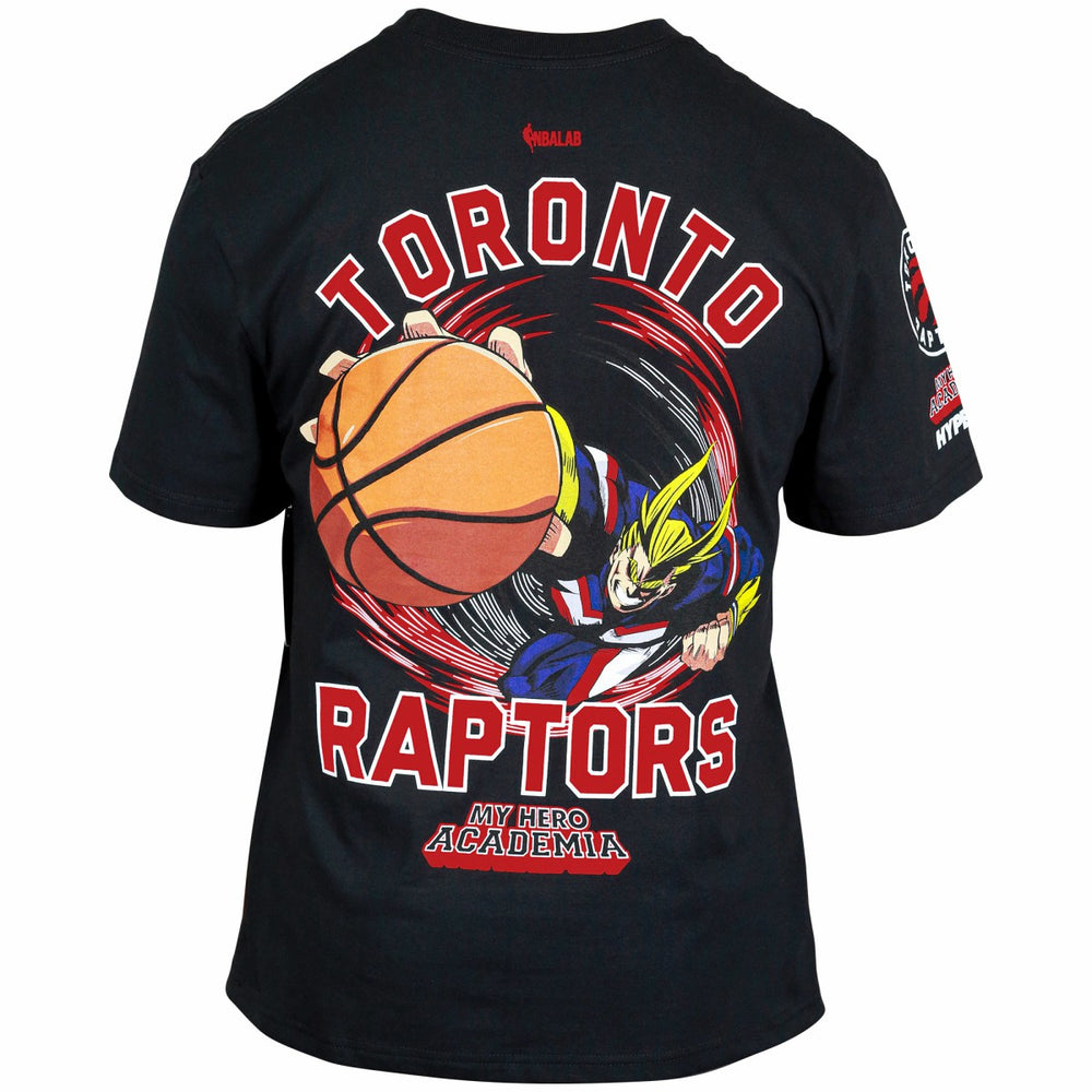 NBA - Toronto Raptors Hyperfly Unisex NBA x My Hero Academia All Might Smash T-Shirt - Black