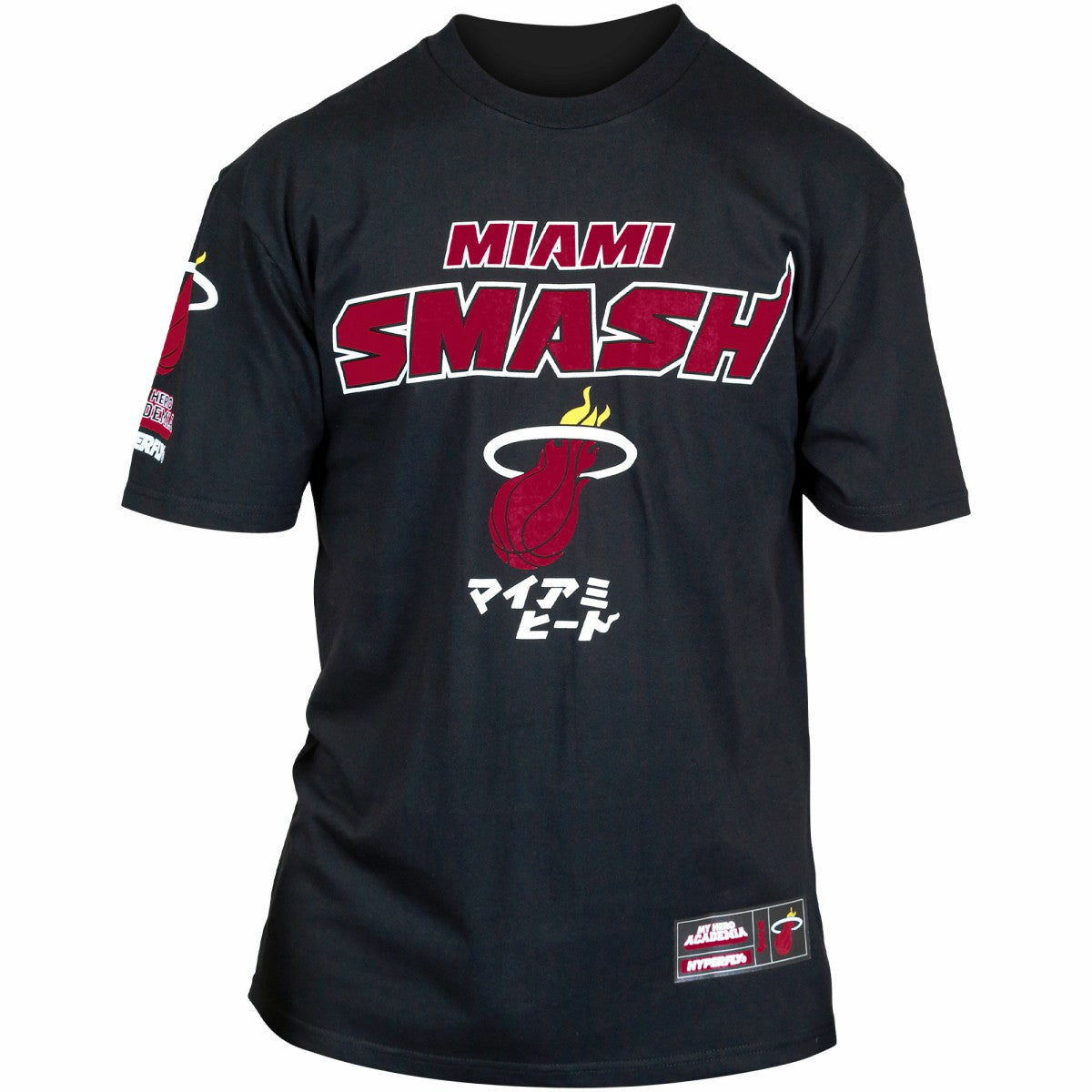 NBA - Miami Heat Hyperfly Unisex NBA x My Hero Academia All Might Smash T-Shirt - Black