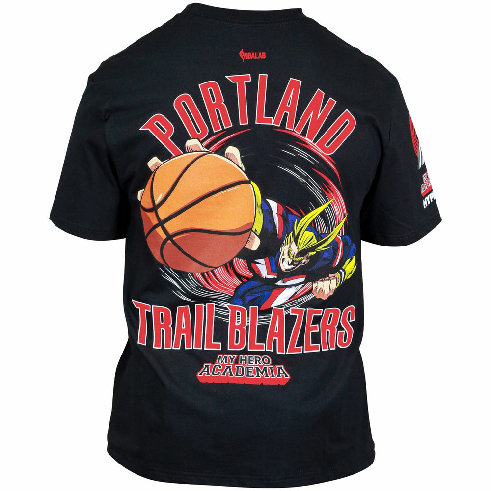 NBA - Portland Trail Blazers Hyperfly Unisex NBA x My Hero Academia All Might Smash T-Shirt - Black