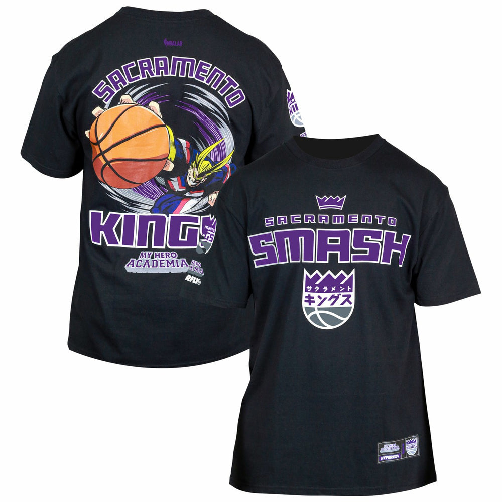 NBA - Sacramento Kings Hyperfly Unisex NBA x My Hero Academia All Might Smash T-Shirt - Black