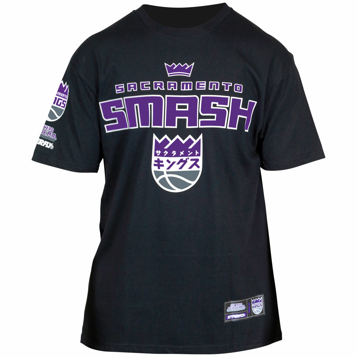 NBA - Sacramento Kings Hyperfly Unisex NBA x My Hero Academia All Might Smash T-Shirt - Black