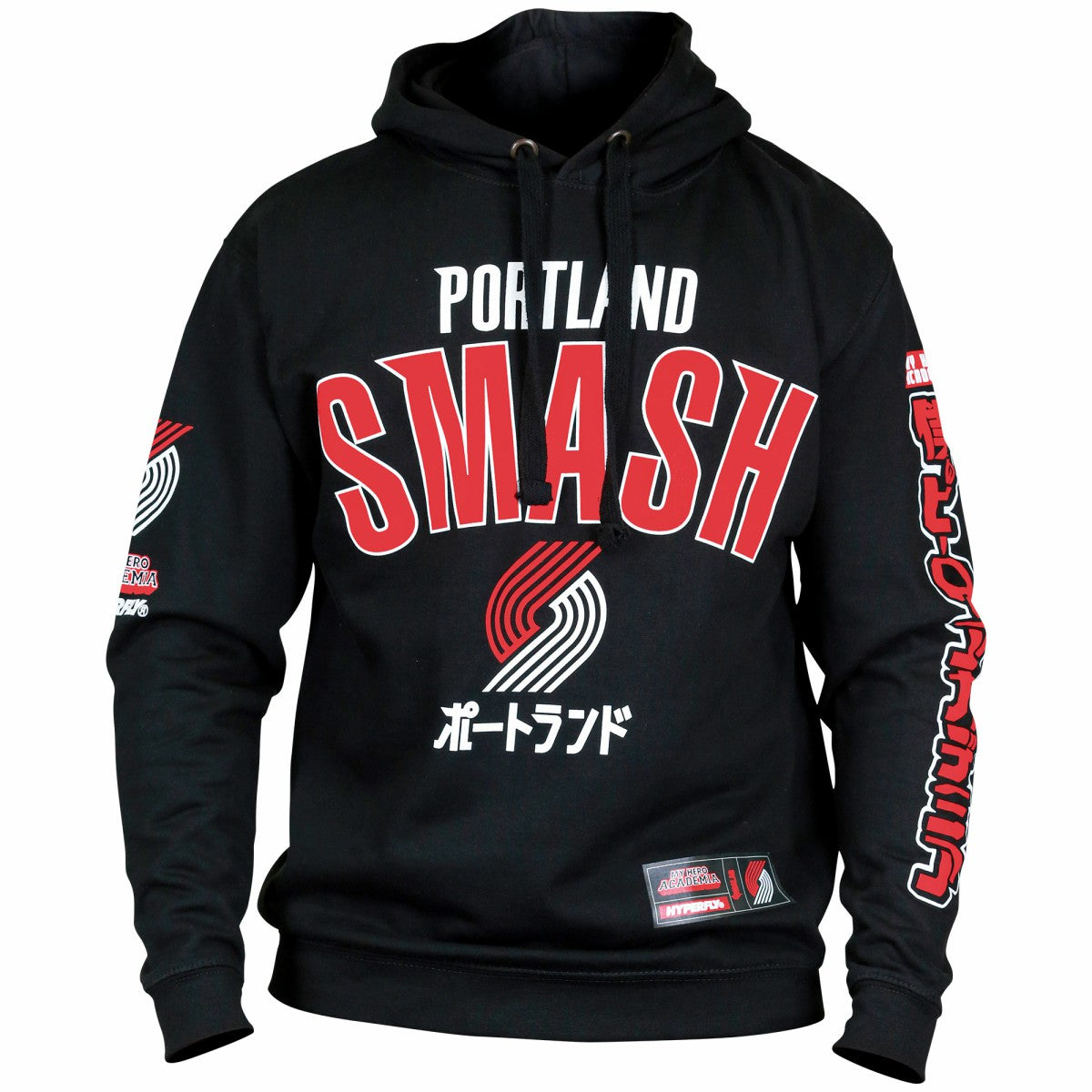 NBA - Portland Trail Blazers Hyperfly Unisex NBA x My Hero Academia All Might Smash Pullover Hoodie - Black
