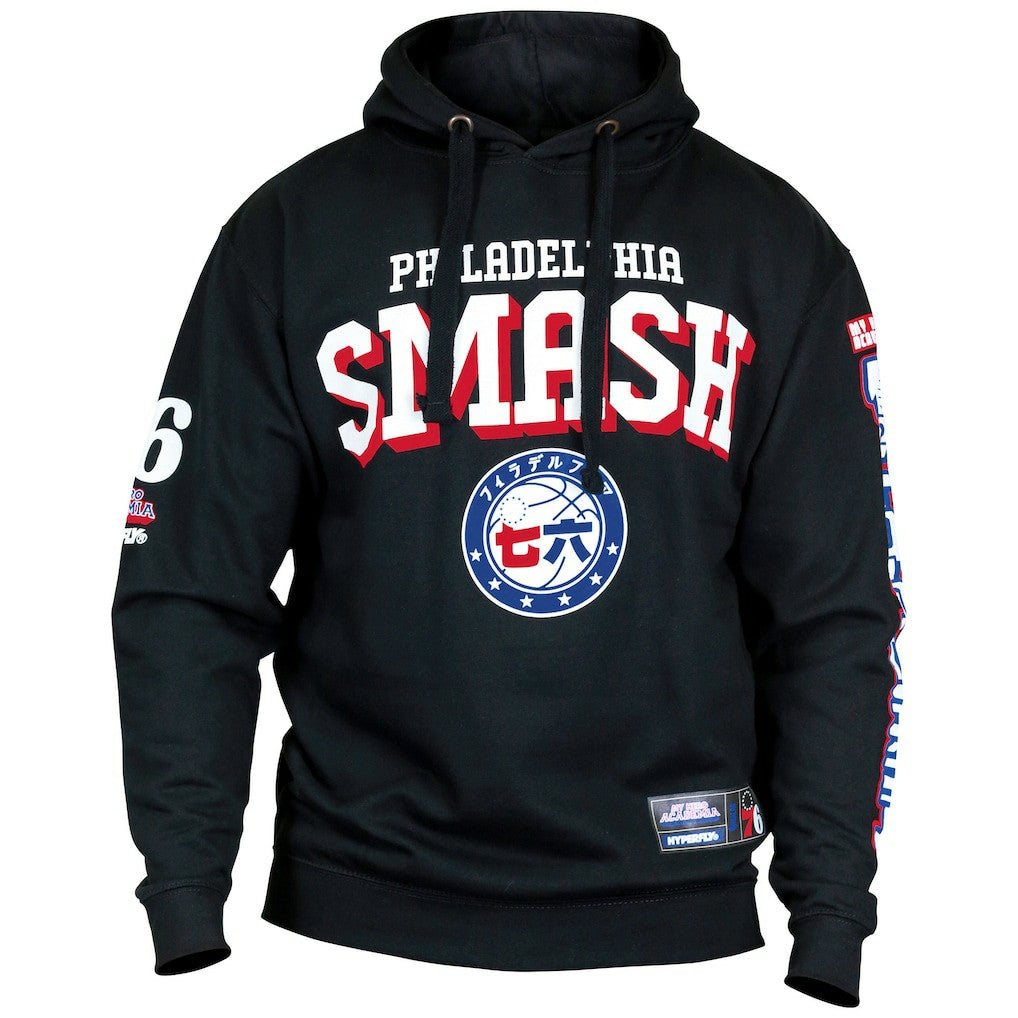 NBA - Philadelphia 76ers Hyperfly Unisex NBA x My Hero Academia All Might Smash Pullover Hoodie - Black