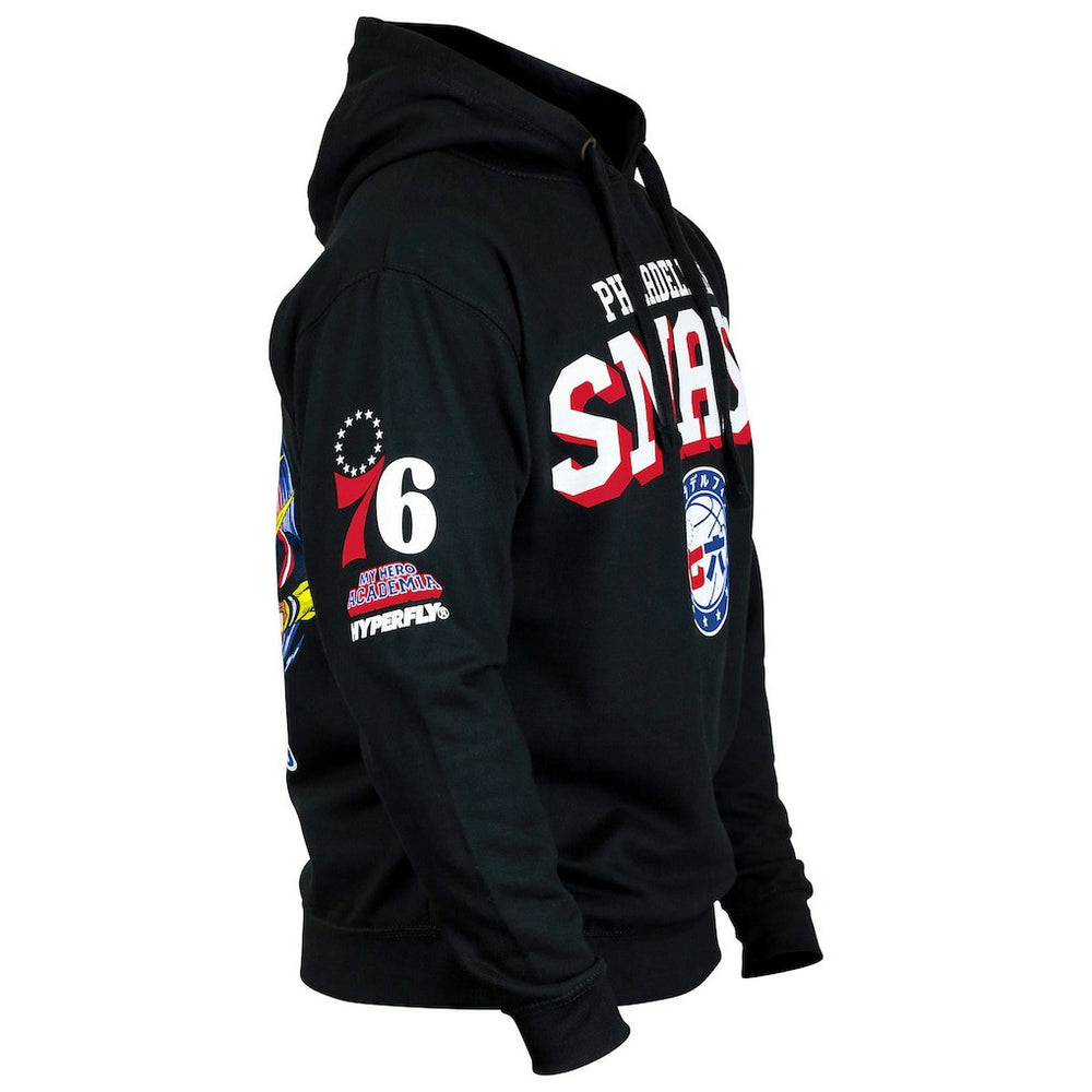 NBA - Philadelphia 76ers Hyperfly Unisex NBA x My Hero Academia All Might Smash Pullover Hoodie - Black